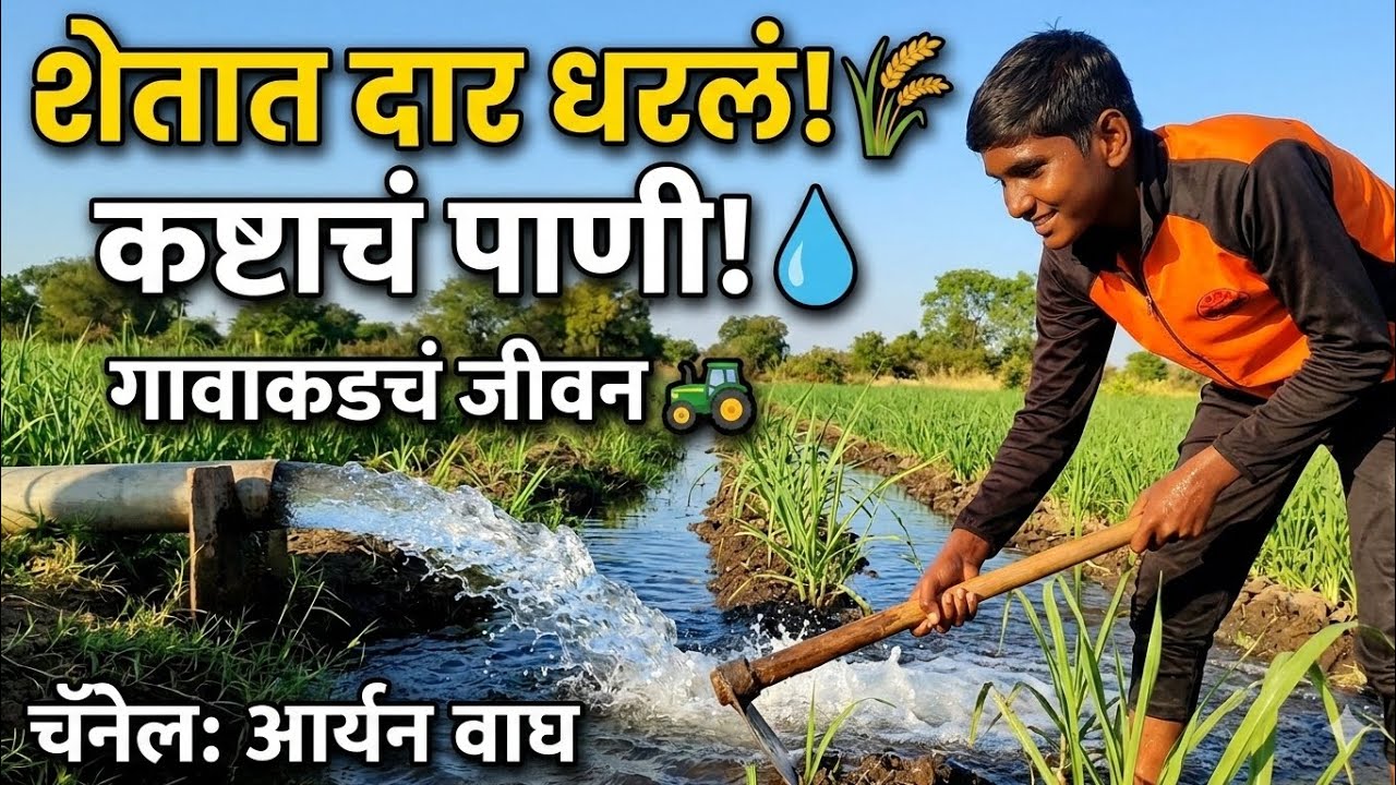 🌾 आज शेतात दार धरलं! | कष्टाचं पाणी 💧 | Village Vlog Marathi | Aryan Wagh