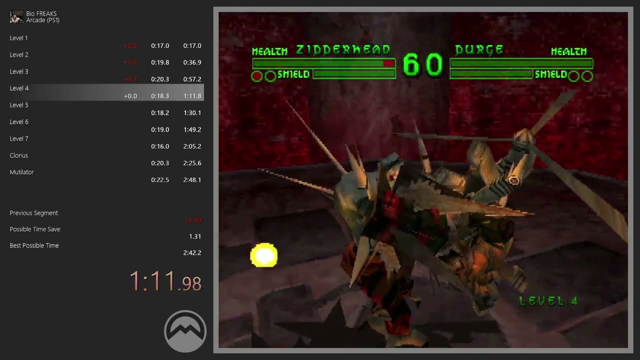 Speedrun - Bio FREAKS - Arcade (PS1) - Current PB