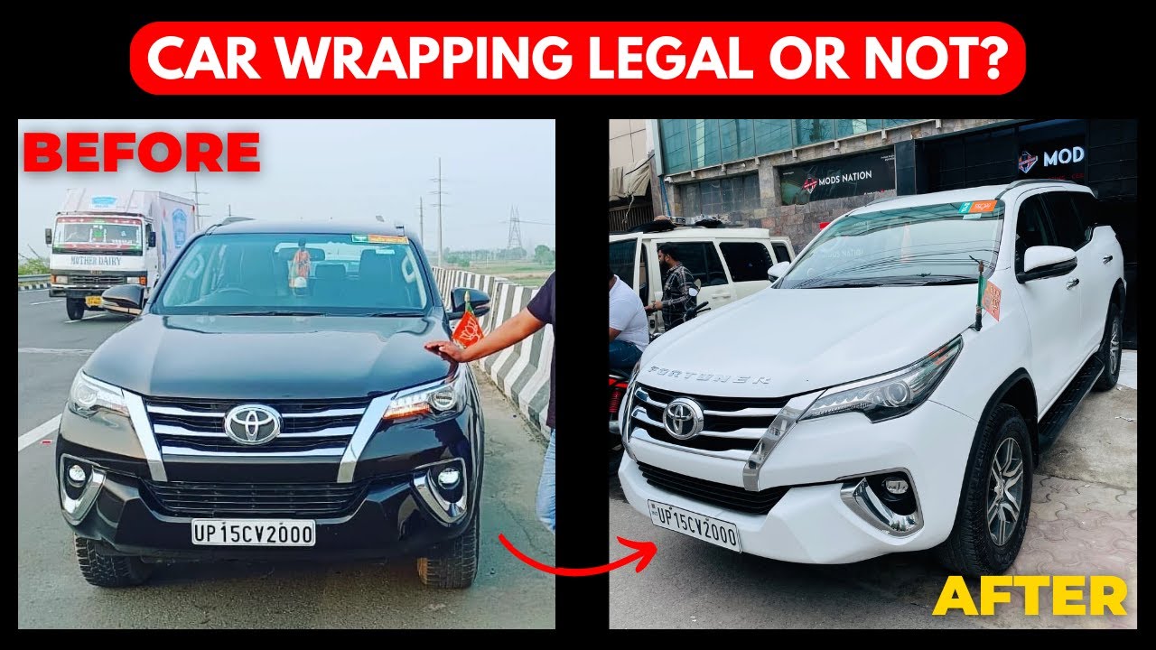 Toyota Fortuner Color Change | Fortuner wrapped in Satin White from Brown | WRAP LEGAL OR NOT?
