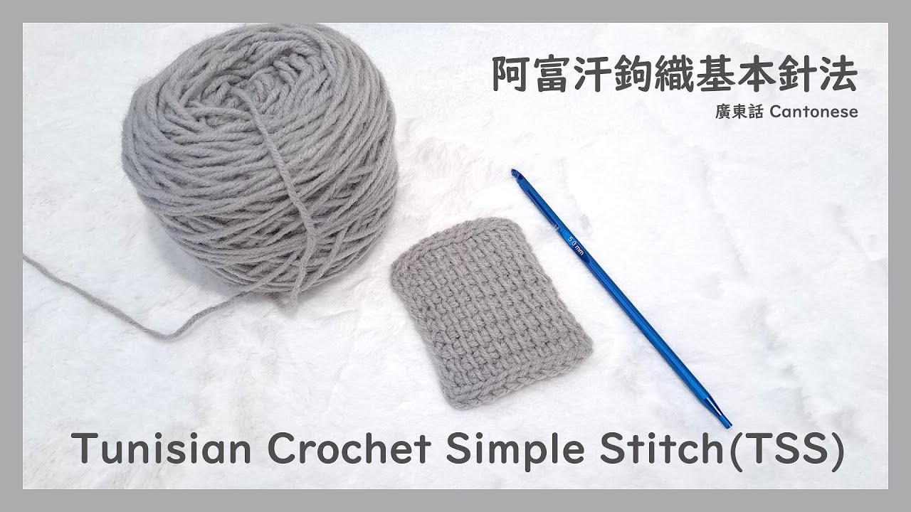 阿富汗鉤織基本針法教學 廣東話 Tunisian Crochet Simple Stitch Tutorial @sunloverainbow #tunisiancrochet #阿富汗鉤織 #鉤針