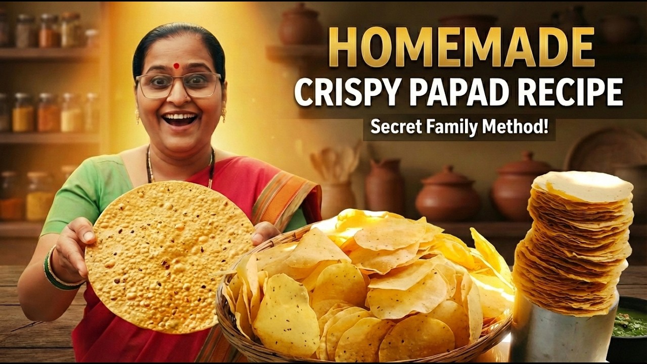 4 किंलोचे पापड लाल होऊ नाही टिप्स विकत मसाल्यात एक पदार्थ टाका उडीद मूग डाळीचे लिज्जत पापड