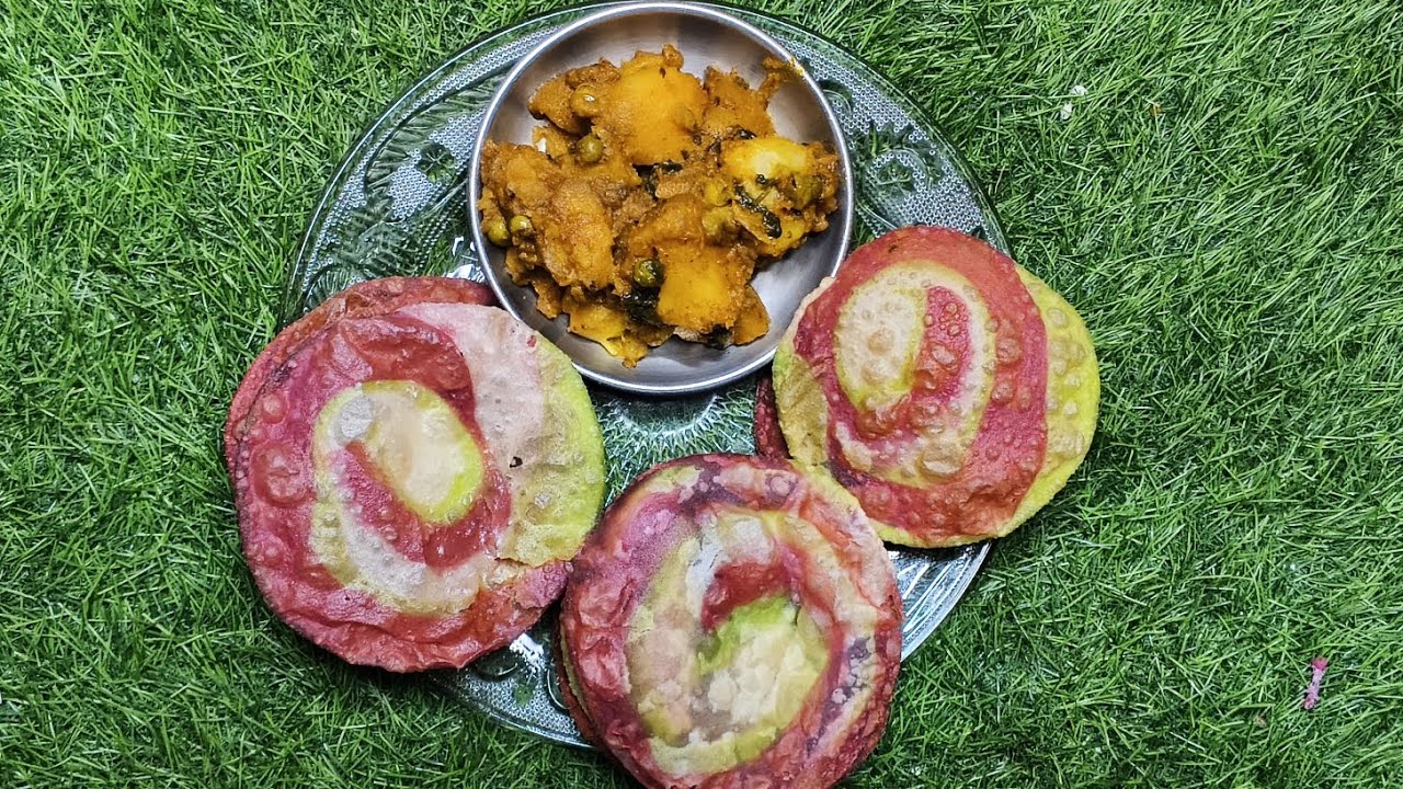 বিট ও পালং শাক দিয়ে সুস্বাদু লুচির রেসিপি। Bit ar palang sag diye recipe #2026 