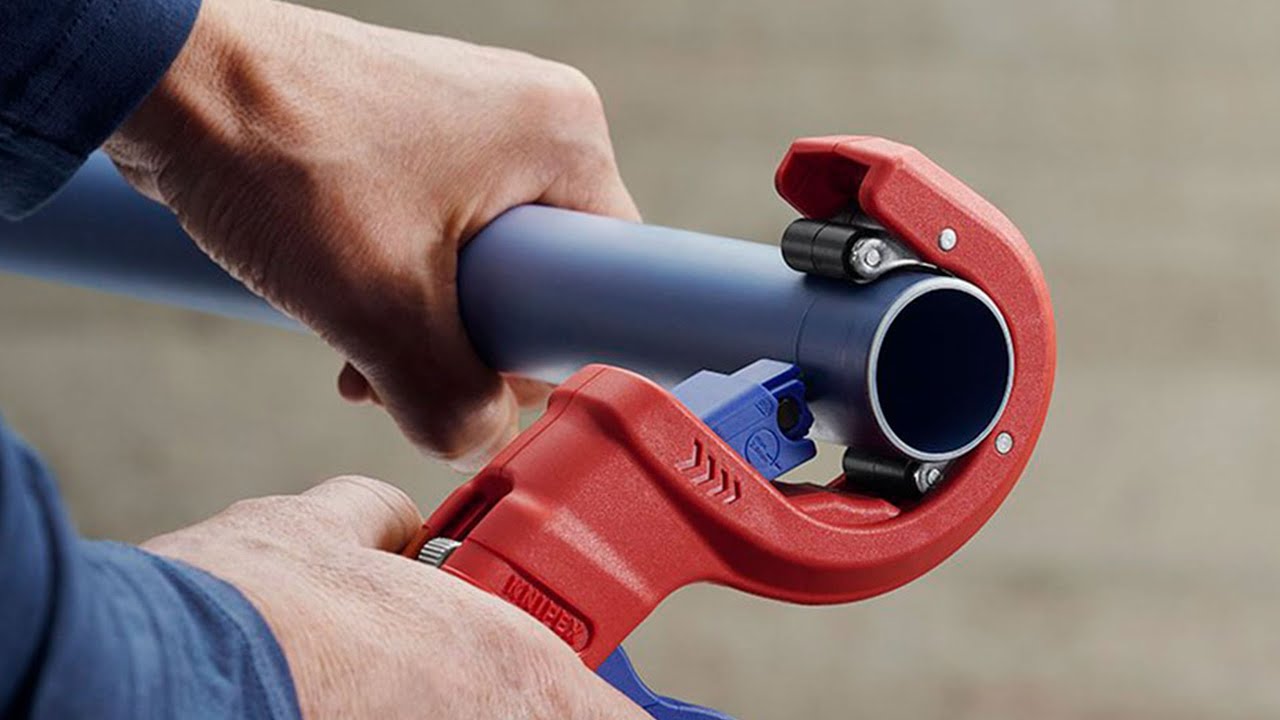 Cutter taiat tevi scurgere din plastic, diam 50 mm, 202 mm, KNIPEX 902301BK