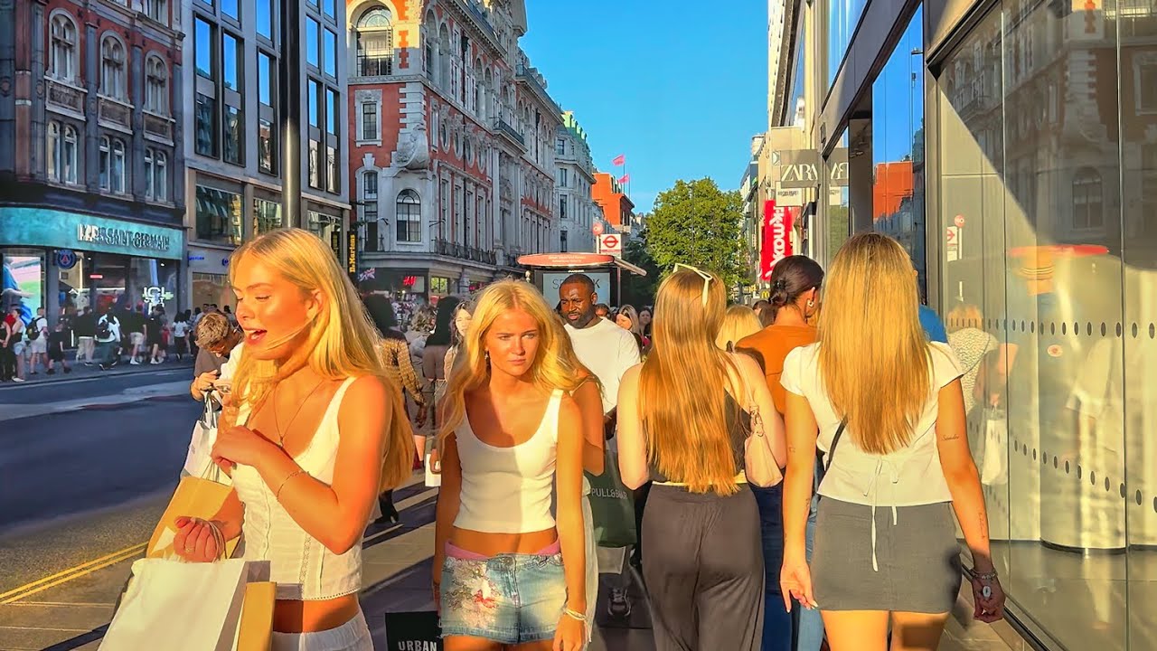 London Summer Streets | Golden Light West End Walk Tour 2025 | 4K HDR