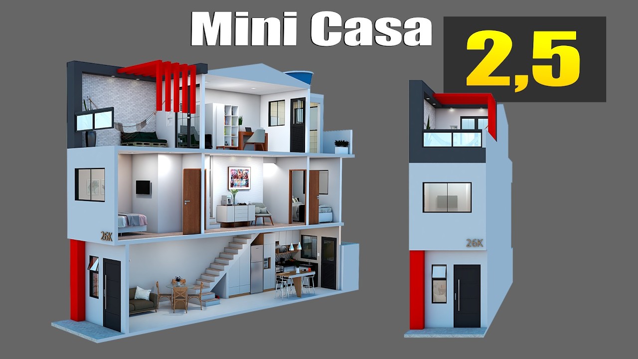 Como ele conseguiu fazer uma mini casa de apenas 2,5 m com tanto espaço?