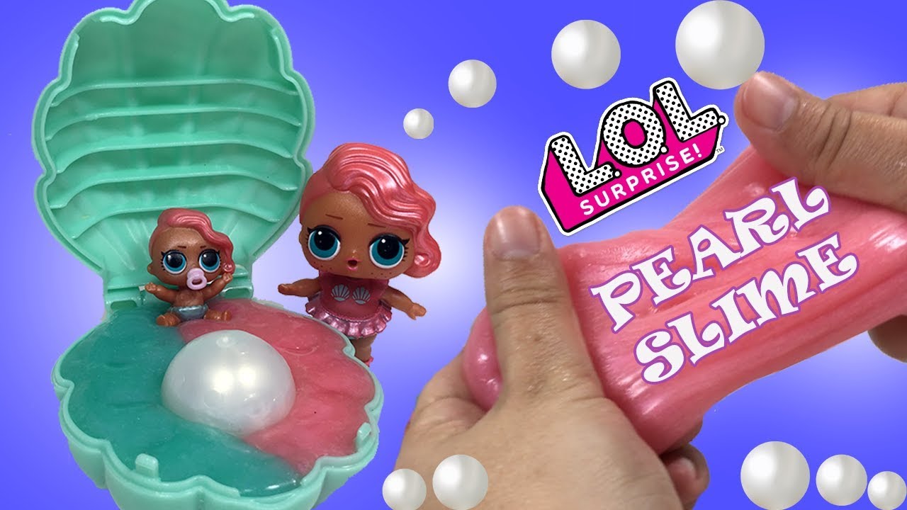 LOL  Surprise Dolls:  DIY LOL Pearl Surprise Slime | How To Make LOL Pearl Treasure Slime