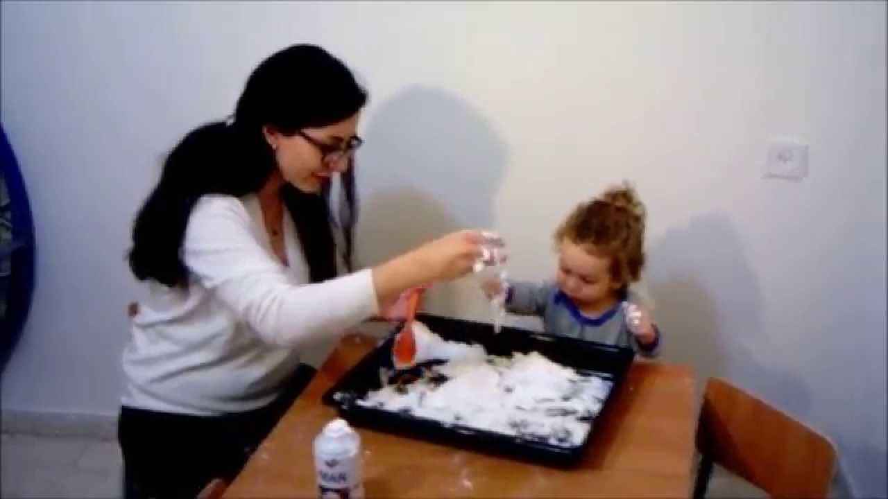 עבודה עם מרקמים - שלג - ויסות חושי