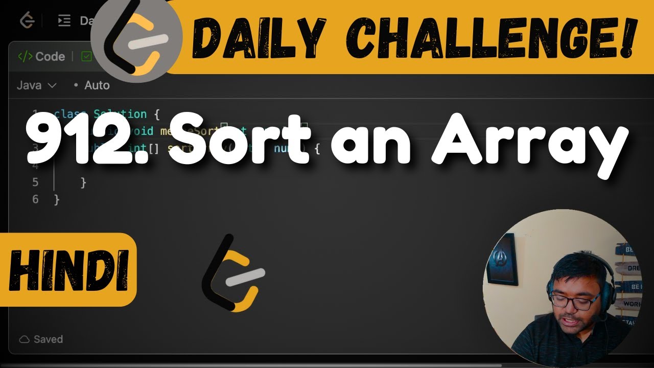 912. Sort an Array | sorting | Leetcode Daily Challenge | DSA | Hindi