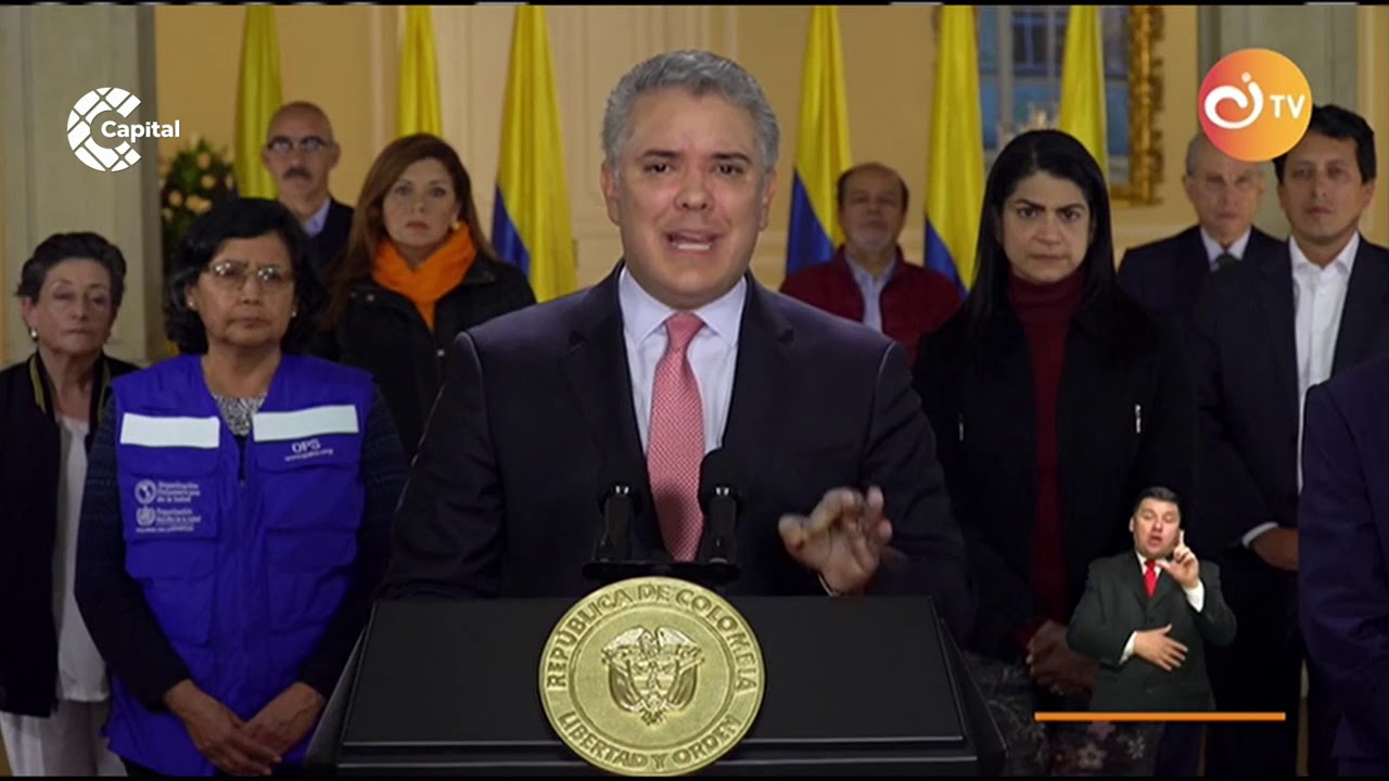 Presidente Iv&aacute;n Duque decreta cuarentena en todo el territorio colombiano por coronavirus COVID-19