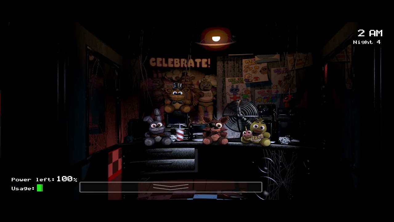 Jugando fnaf 1 4 noche ignoren lad notificaciones y lo otro distruten