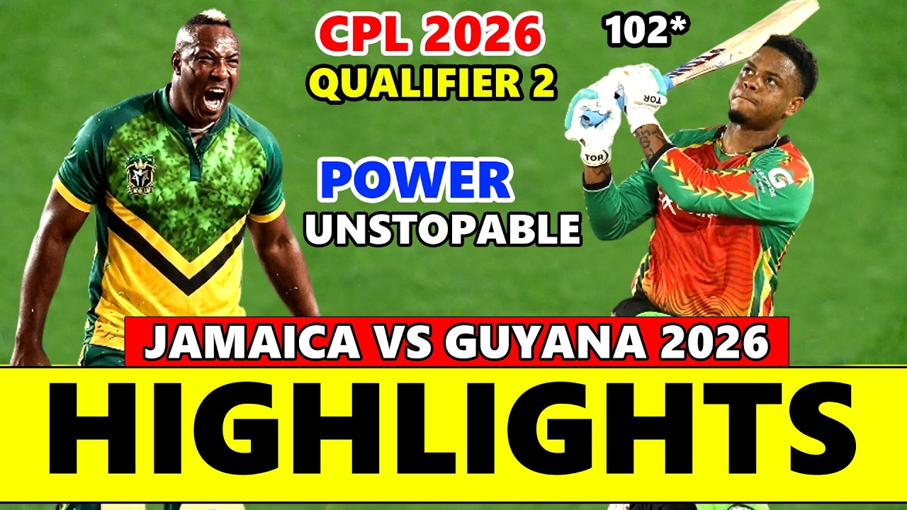 Jamaica Kingsmen против Guyana Amazon Warriors: лучшие моменты 2-го квалификационного матча CPL 2026