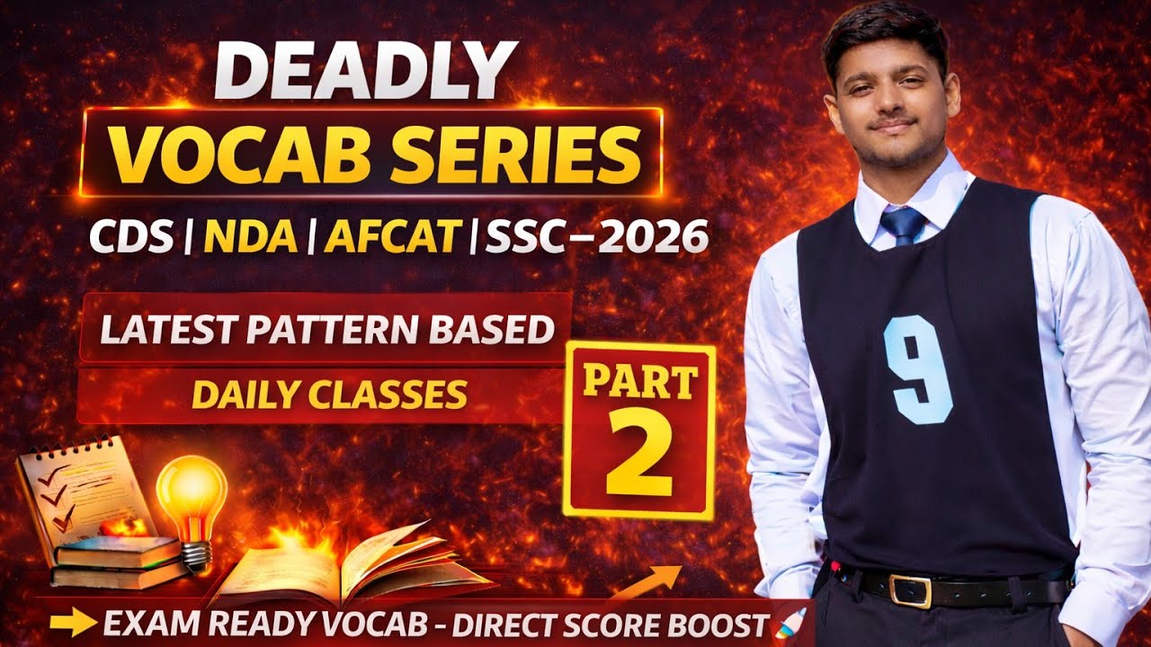 Deadly Vocab Series Part-2 🔥 | CDS NDA AFCAT SSC 2026 | Latest Pattern #cds #nda #defenceexam #ssc 
