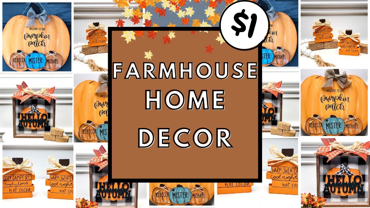 DIY Dollar Tree Fall Decor Ideas l Farmhouse Fall Home Decor 2021 l EASY Fall Cricut Project Ideas