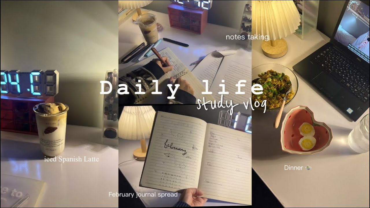 DAILY LIFE| study vlog, notes taking,productive routine,dinner, coffee|