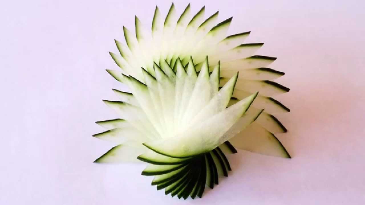 How to make cucumber peacock feathers