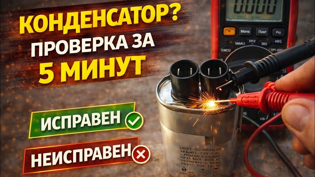 Как проверить конденсатор микроволновки, проверка конденсатора СВЧ печи микроволновки #микроволновка