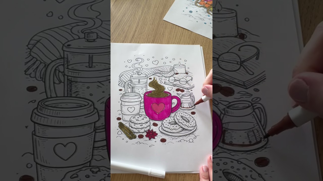 Cozy Coffee Moments ☕ | Relaxing Coloring Page