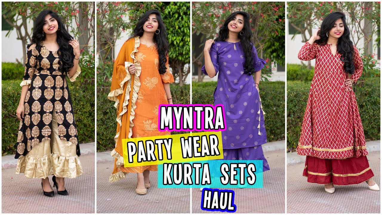 Myntra Party Wear Kurti Sets Haul(8 Sets) |Wedding Party Wear (Part 1)