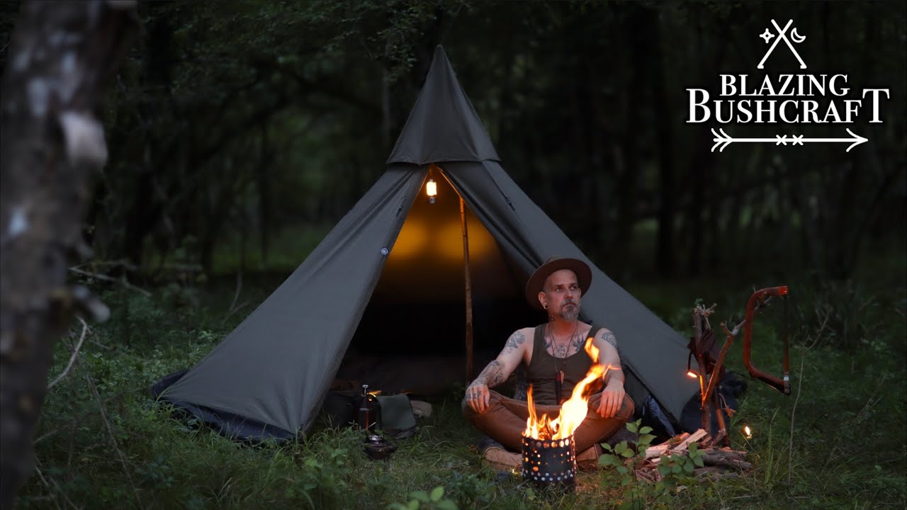 Bushcraft Wildcamp with Canvas Tipi - Nordic Wolf 