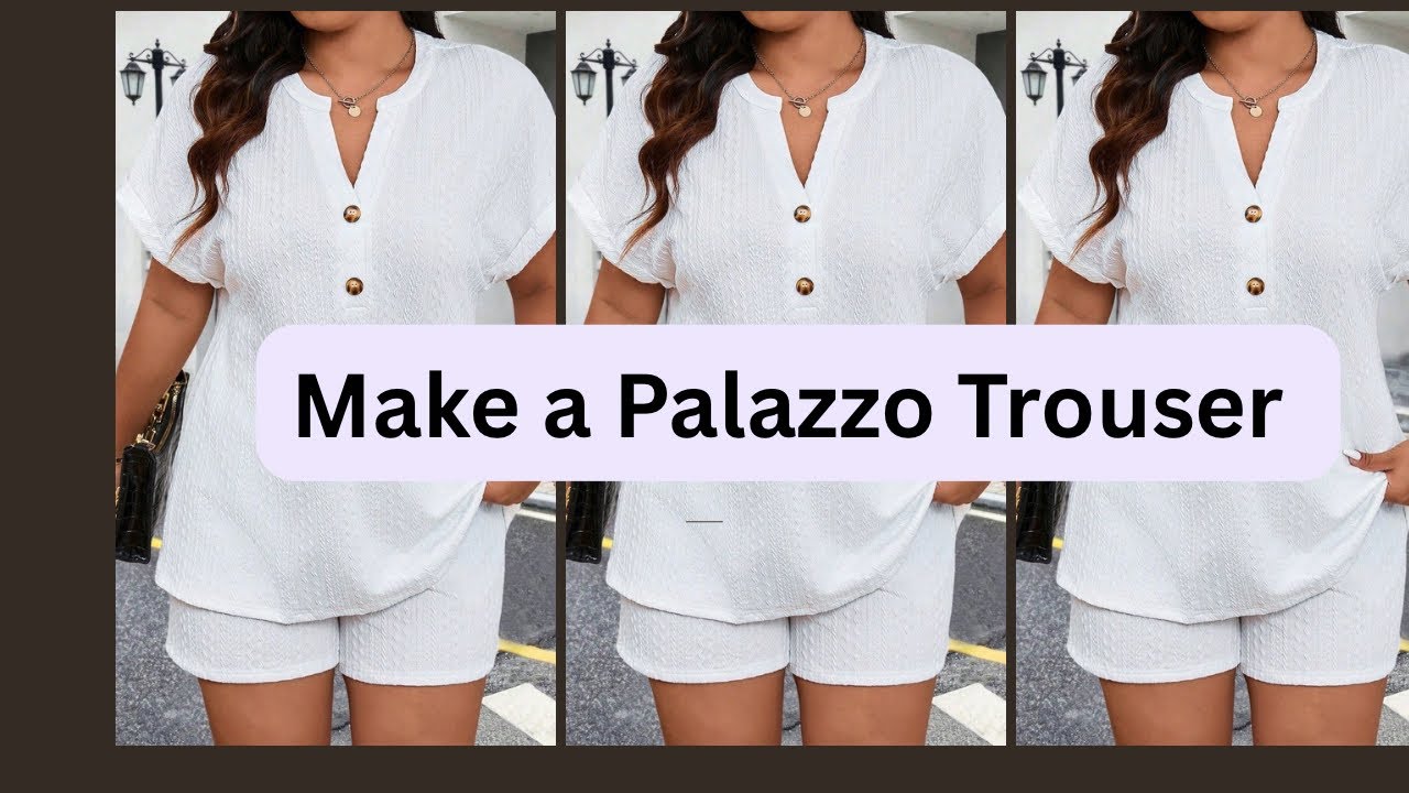 How to Sew a Stylish Button-Down Top with Long Palazzo Trousers | Easy Two-Piece Set Tutorial