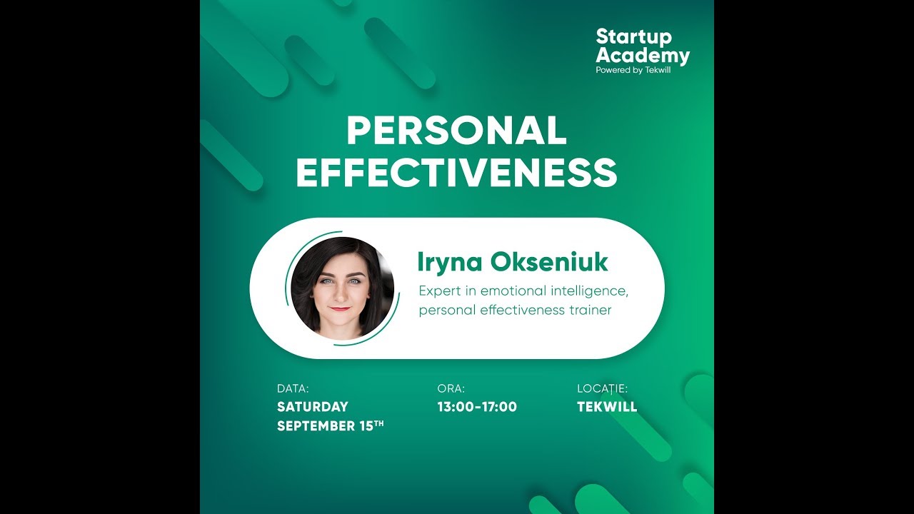 Personal Effectiveness cu Iryna Okseniuk (RU)