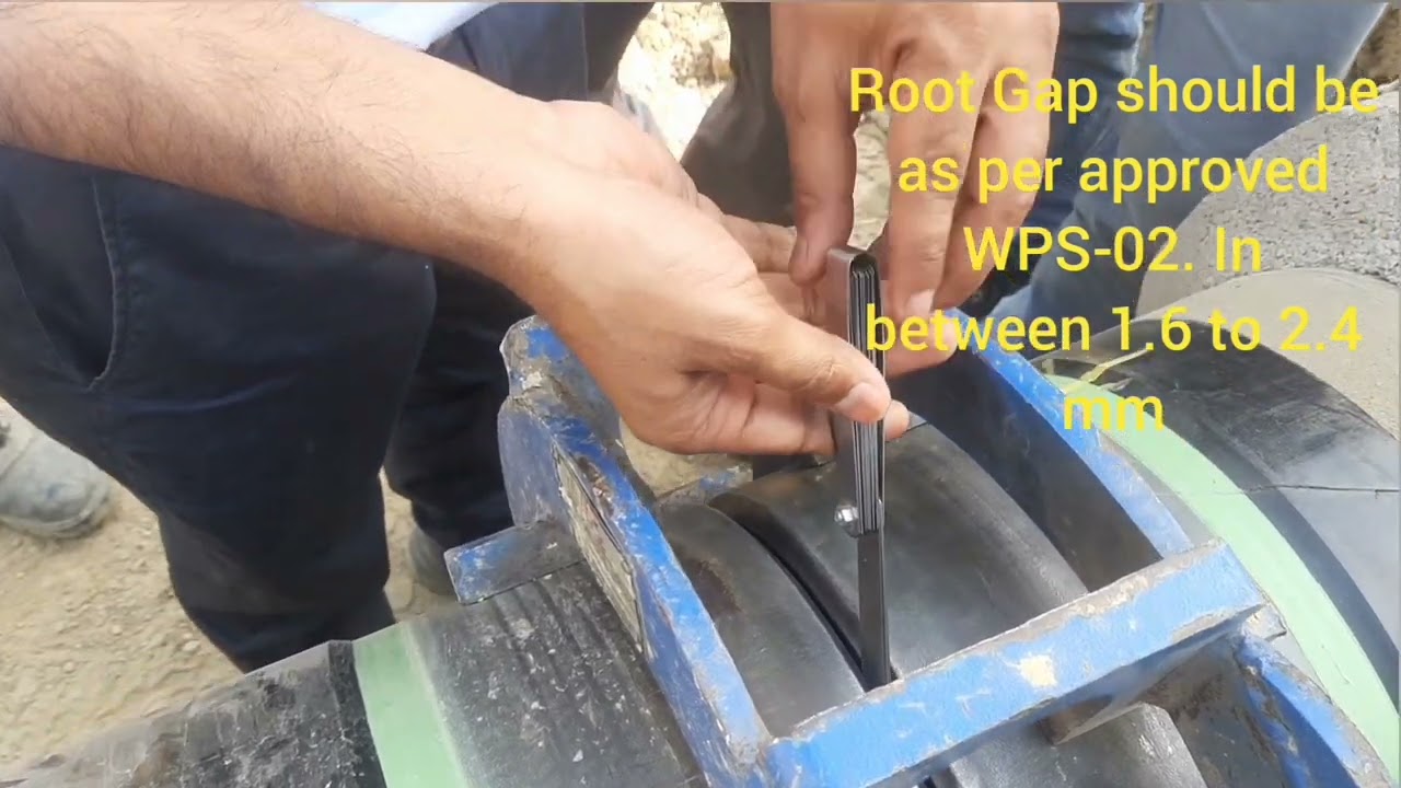 Root Gap Inspection For Tie-in Joint. #Filler #Gauge #pipeline #clamp #welding #wps #inspection