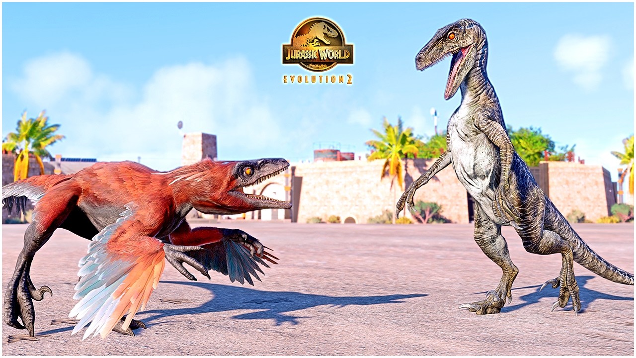 Blue-Delta-Echo-Charlie Velociraptors VS All Carnivore Dinos Animations 🦖 Jurassic World Evolution 2