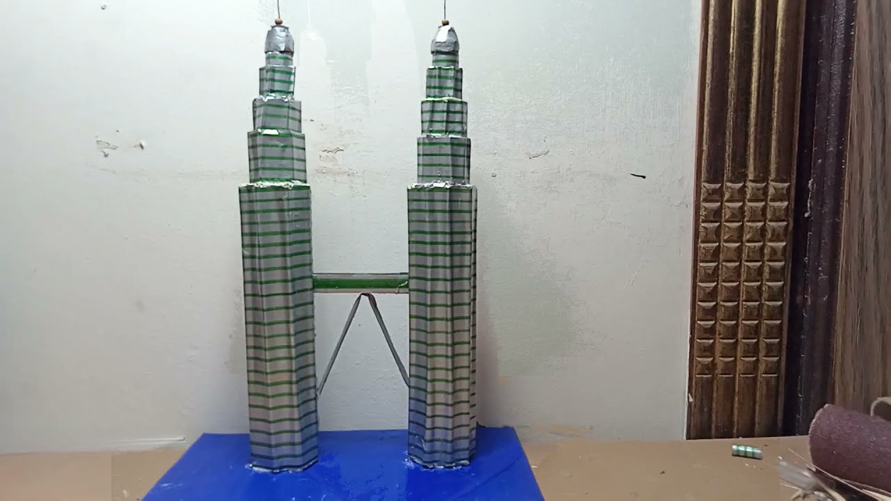 How To Make Handmade Cardboard Petronas Twin Towers Model  Malaysia