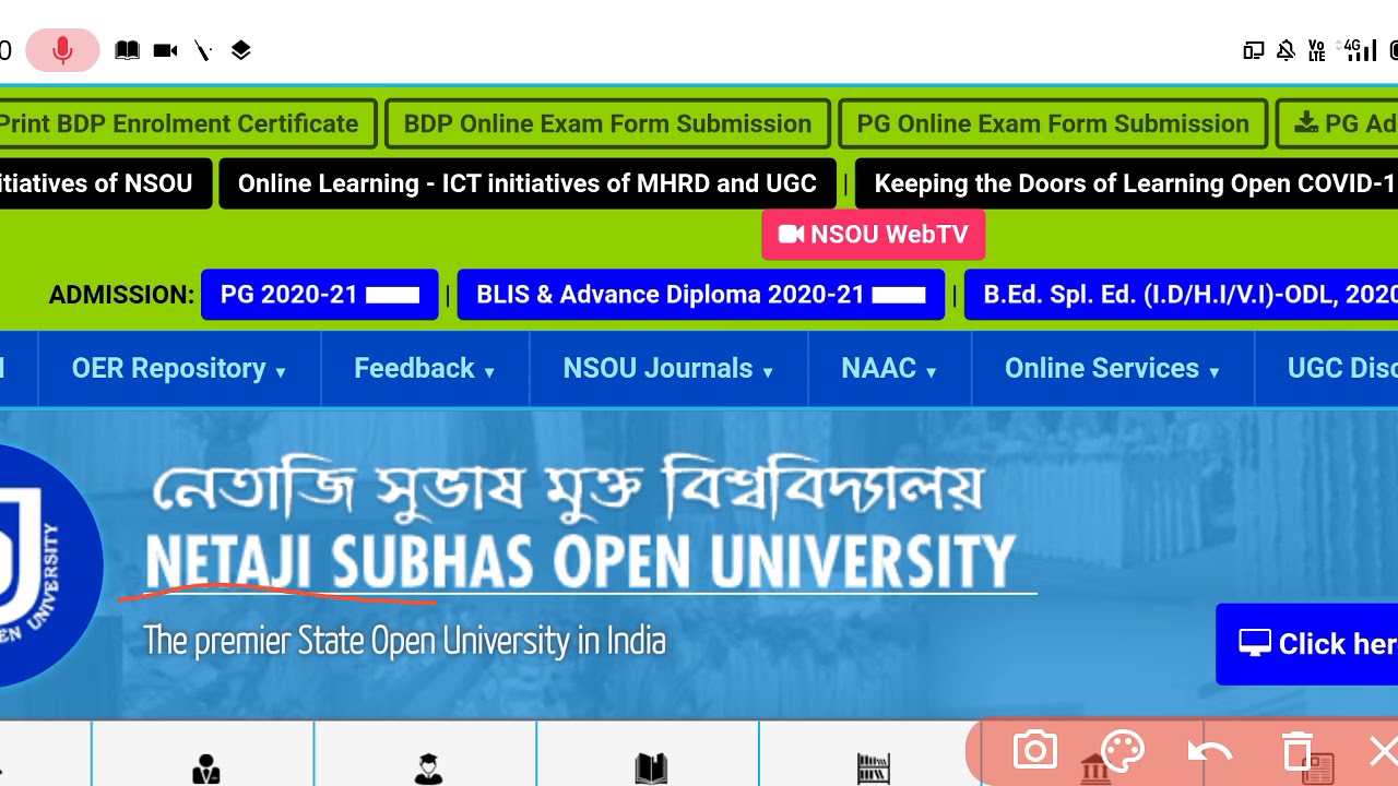 BDP Online Fees Payment||Admission 2020_21|| Netaji Subhas Open University