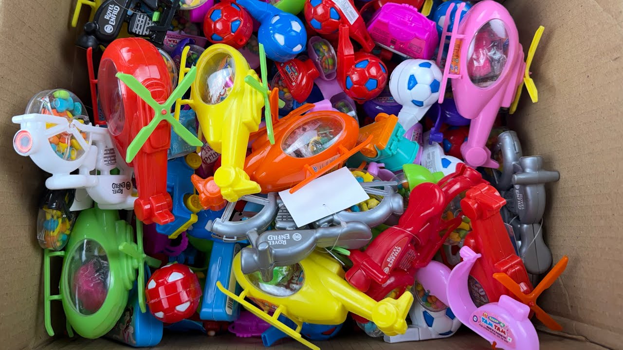 Some lots of toy candies and surprise balls asmr video