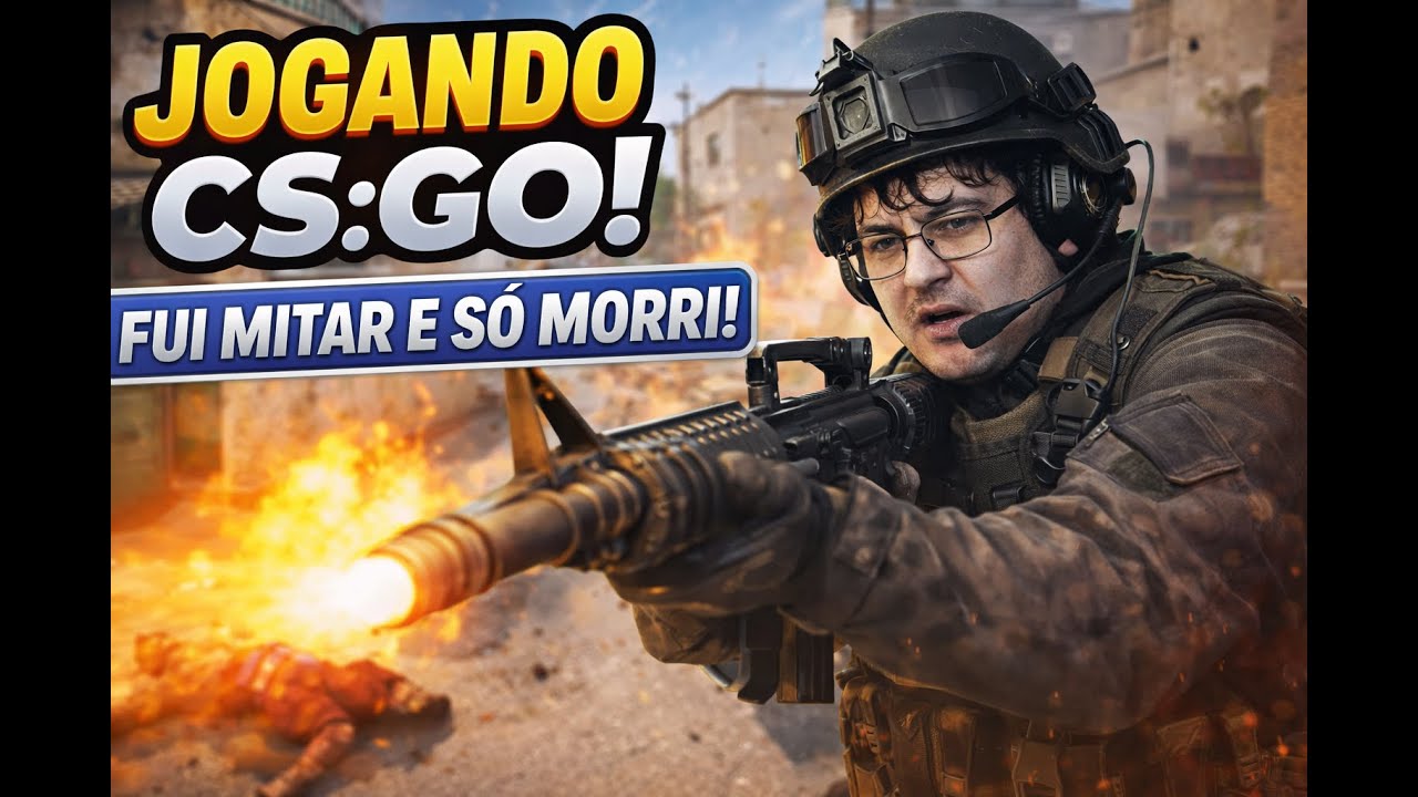 Entrei no CS:GO achando que ia mitar…Resultado? Tomei bala até da parede 😂💀