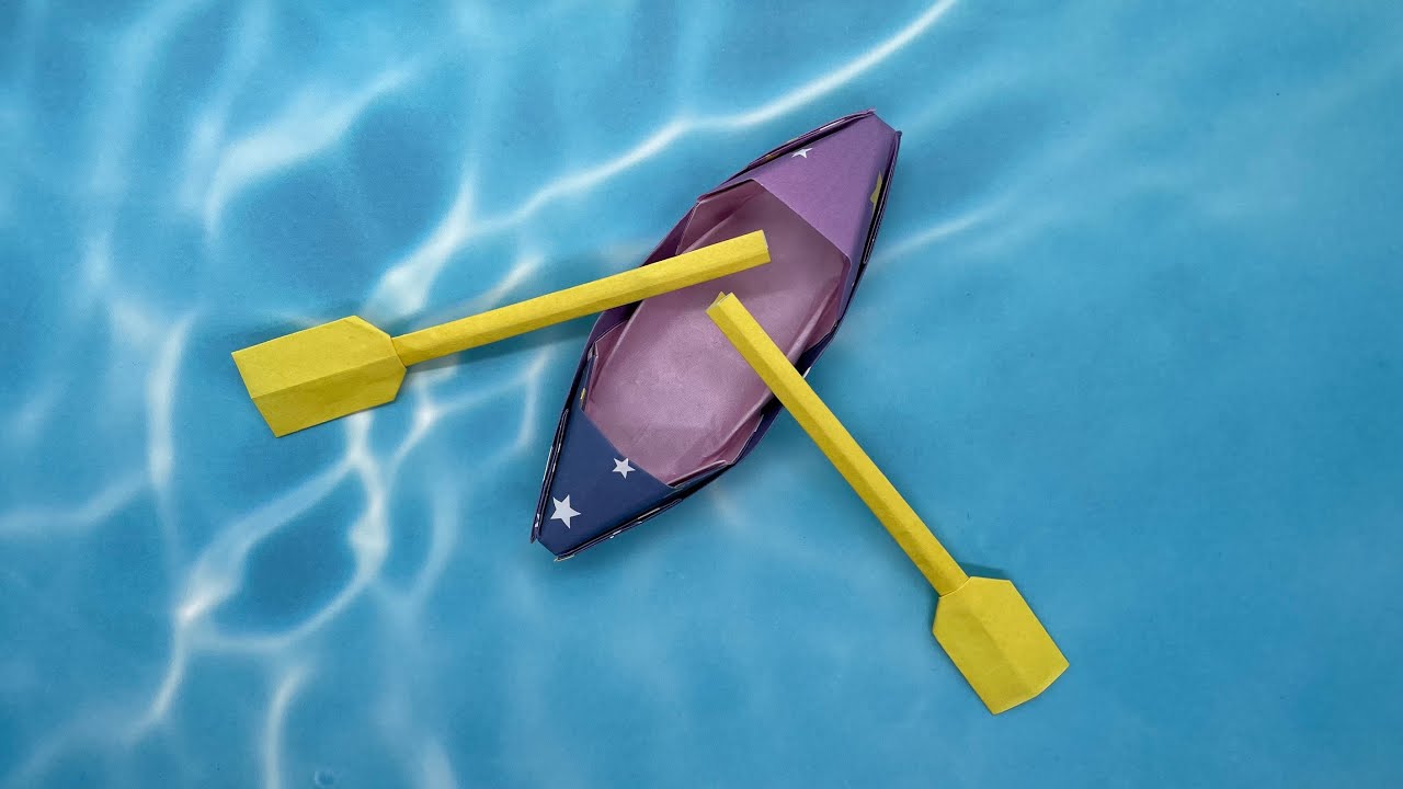 [Origami] How to make a Pepar Boat That Floats [With figure]  with Oar | [Level]Easy