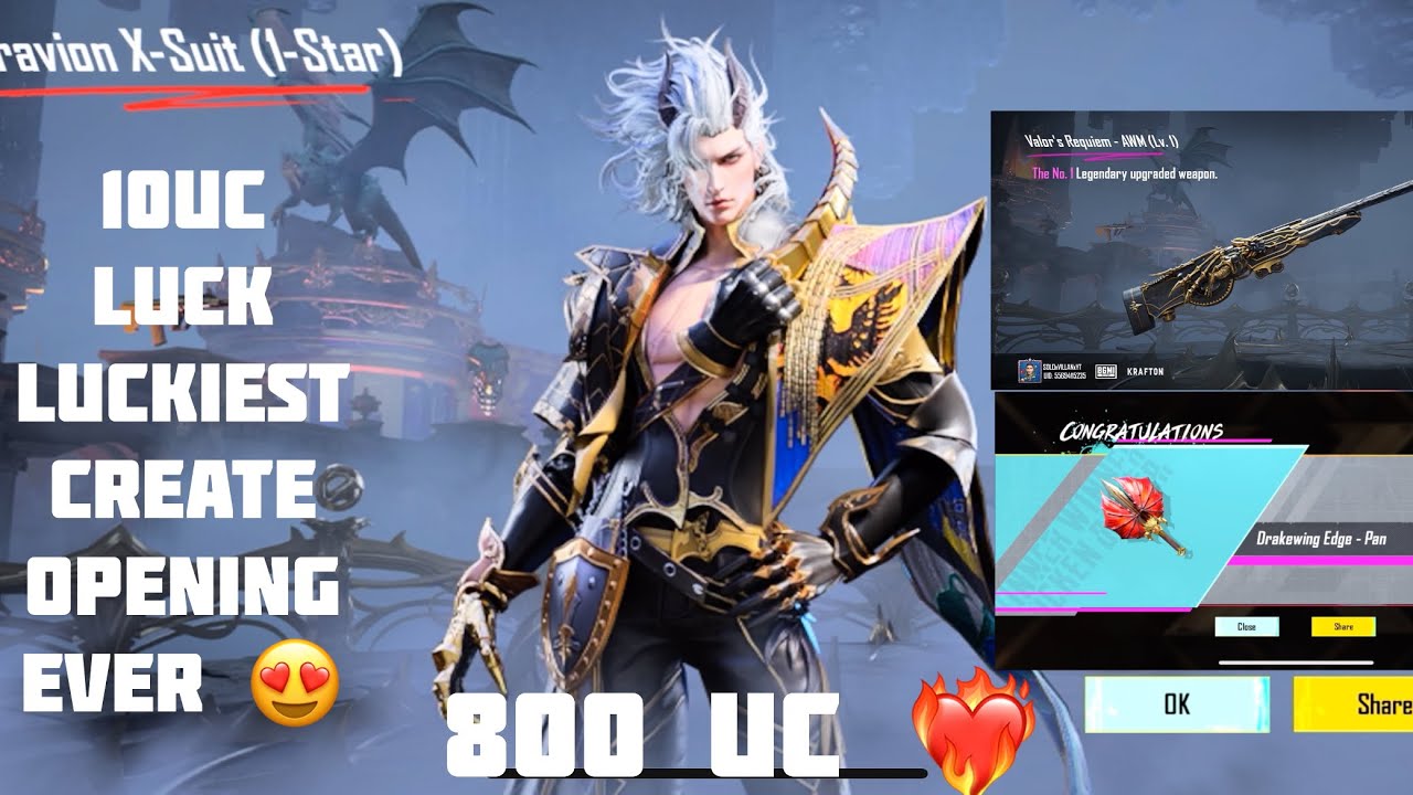 10 UC LUCK DRAVION XSUIT CREATE OPENING #bgmi #newxsuit #trending #shorts #shortvideo #viralvideo 