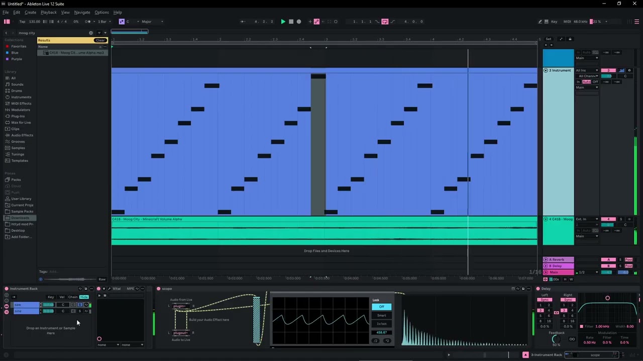 Sine or saw wave in the Moog City arp?