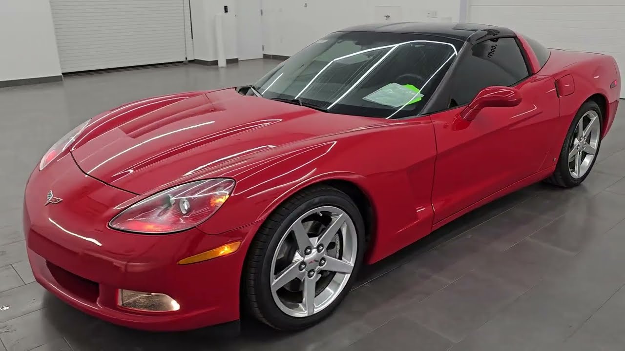 2007 CHEVROLET CORVETTE 2LT COUPE CLEAR TOP AUTO VICTORY RED 4K WALKAROUND 16242Z