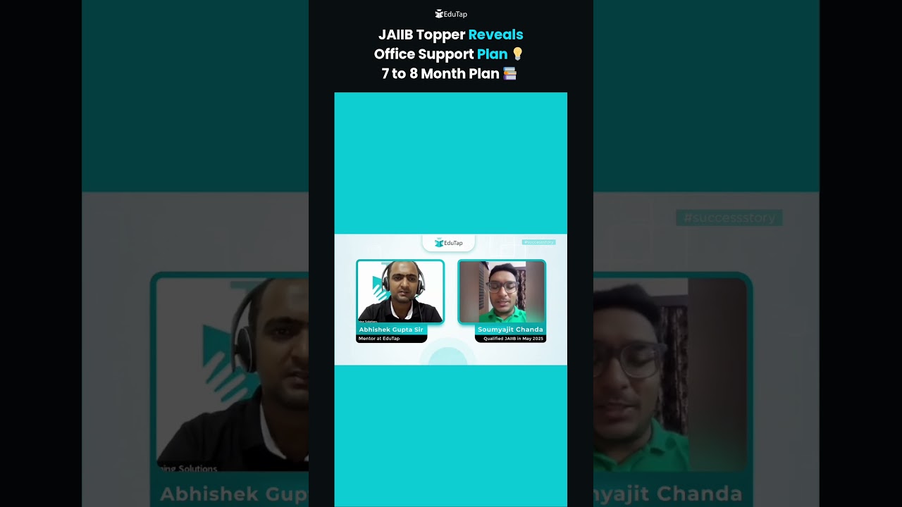 JAIIB Topper Reveals Office Support Strategy | 7 to 8 Month Plan and 2 to 3 Day Leave