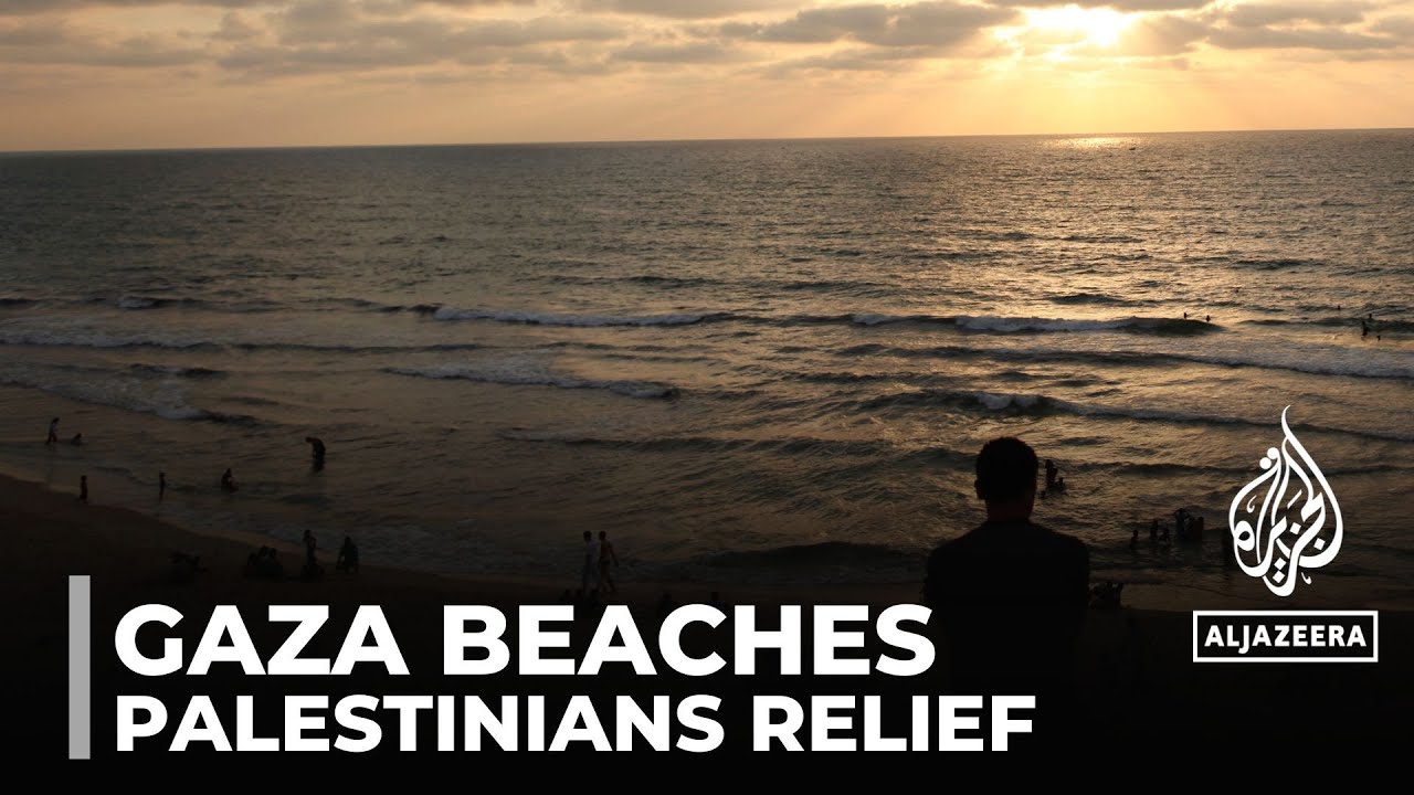 Relief for Palestinians: people in Gaza throng beaches as the truce holds.