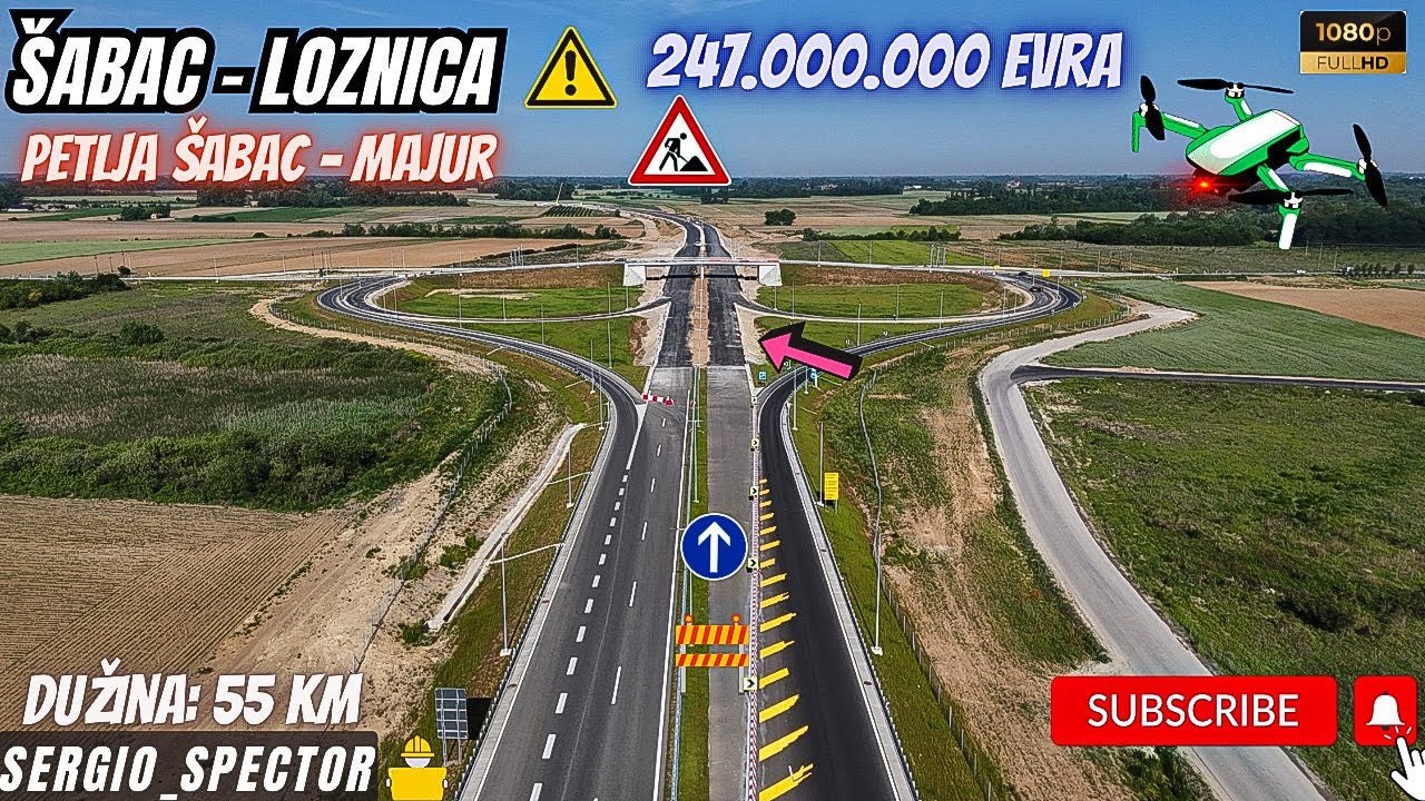 Izgradnja brze saobraćajnice ŠABAC - LOZNICA, Petlja Šabac - Majur dronom #construction  #srbija