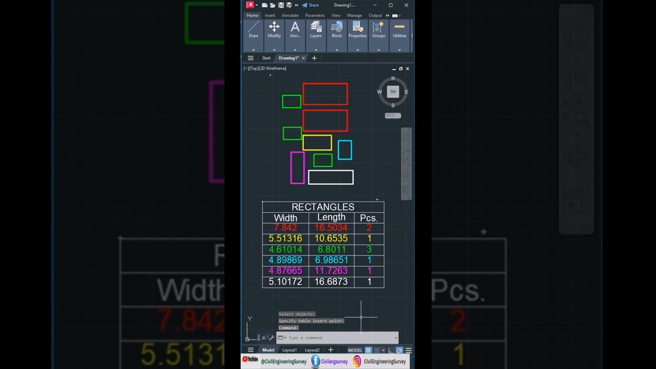 📐 CAD Lisp Magic: Auto-Counting Rectangles & Sizing 🧮 #shorts