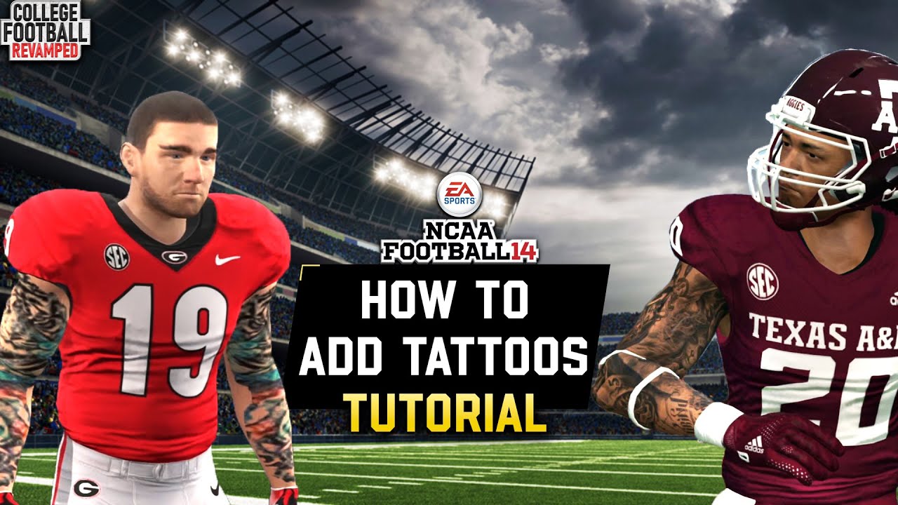 Как добавить татуировки своим игрокам в NCAA 14 CFB Revamped! Учебное пособие по College Football...
