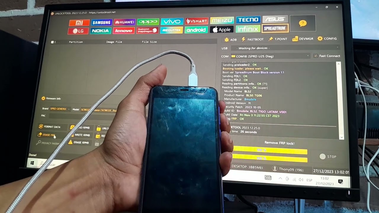 Quitar cuenta de Google bmobile Bl52 frp no genera puerto última actualización 2024