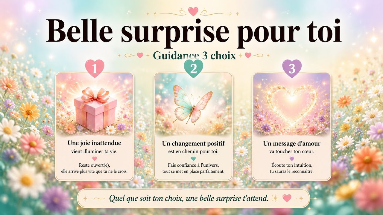 ✨ Une belle surprise arrive pour toi 🌸 Guidance intemporelle 3 choix #medium #amour #guidance 