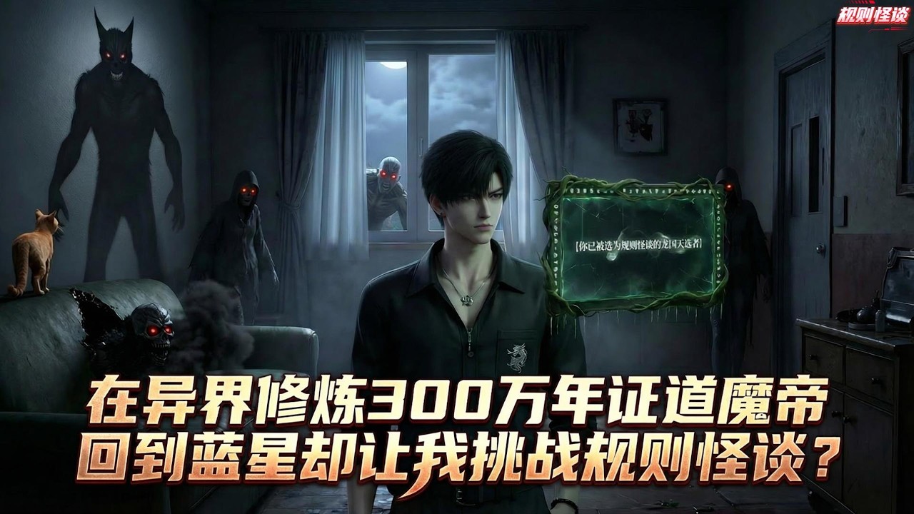 穿越到异世宇宙修炼了300万年证道成魔帝，重反故土时间只过去30年却恰逢规则怪谈游戏降临现实，意外被规则怪谈游戏选中，呵呵，让我一魔帝挑战规则怪谈？#漫画解说 #小说 #规则怪谈