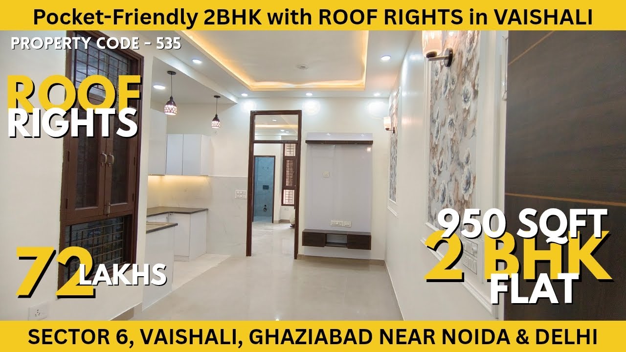 🔥 Under Budget RENOVATED 950SQFT Front side 2BHK Flat with Roof Rights | Near Vaishali Metro Station