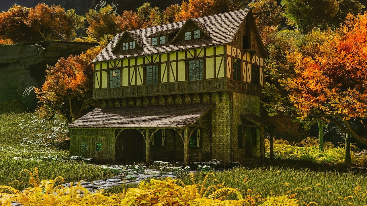 How To Build a Medieval Farmhouse with Stables in ARK: Survival Ascended with CKF!