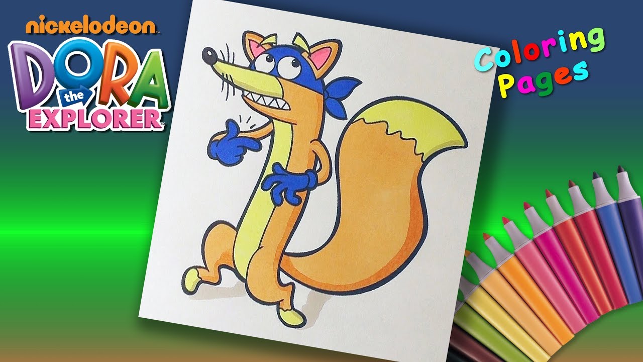 Dora the Explorer Coloring Book  How to coloring a fox Swiper  Coloring #forkids