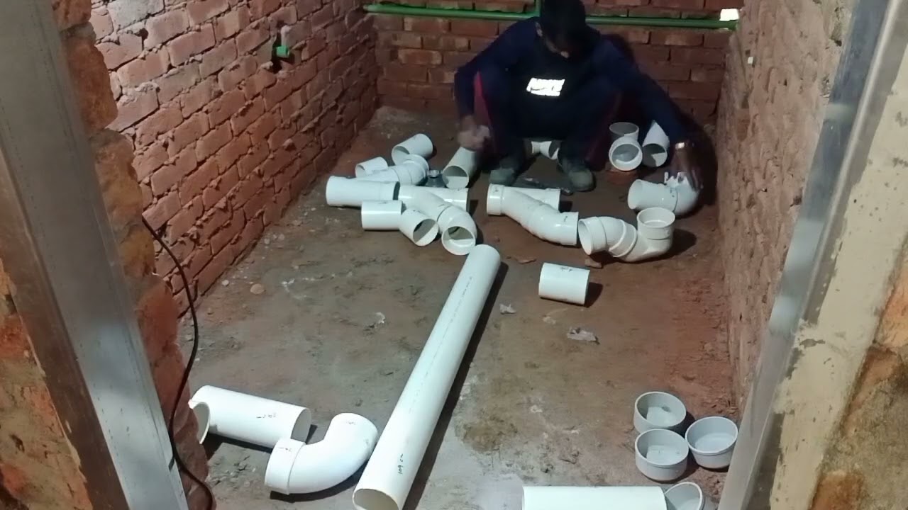 Washroom savage pipeline installation