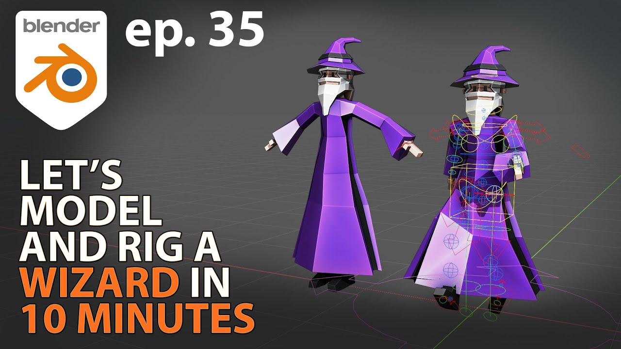 Давайте смоделируем и оснастим WIZARD за 10 МИНУТ — Blender 2.83 — Эпизод 35