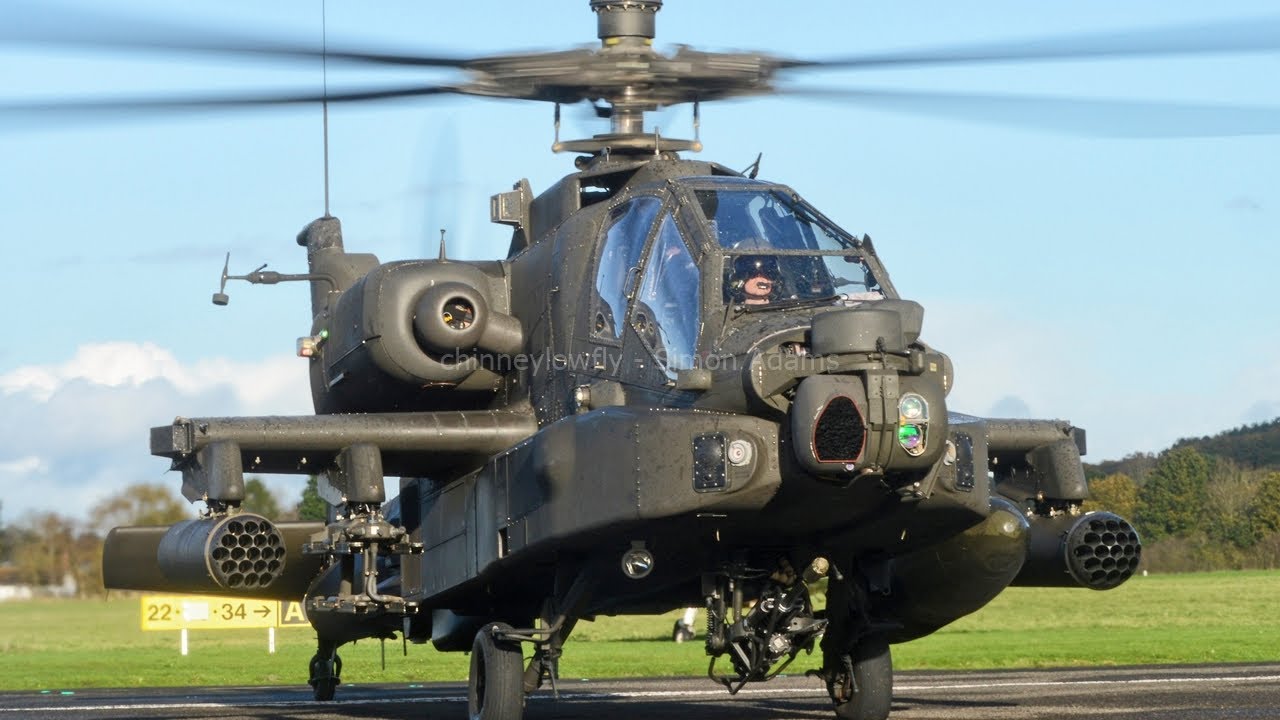 Two AAC Apache AH1 helicopters visit Wolverhampton Halfpenny Green Airport