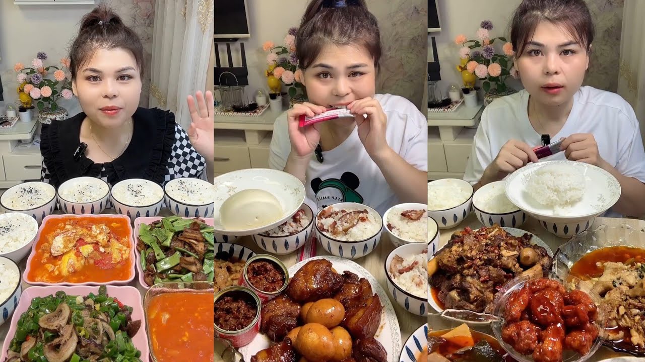 Mukbang #: Eat pig brain belly pork, Fried skewers #noodles #yummy #dinner #foodie